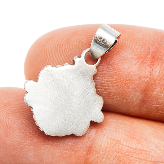Sterling silver pendant back with scalloped floral-style frame and bail