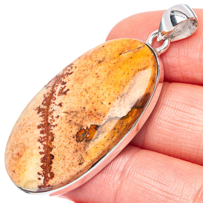 Picture Jasper Pendant 1 7/8" (925 Sterling Silver) P42228