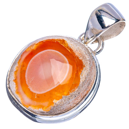 Mexican Fire Opal Pendant 1 1/8" (925 Sterling Silver) P41741