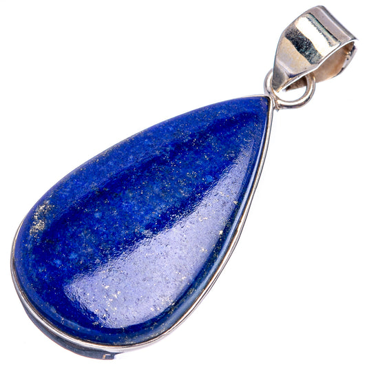 Lapis lazuli teardrop pendant with .925 sterling silver top loop and frame