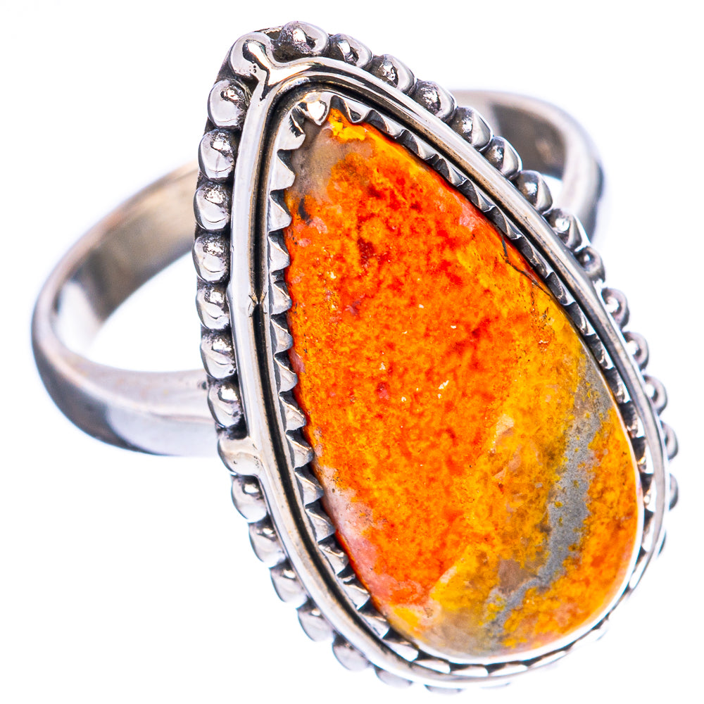 Bumble Bee Jasper Ring Size 7.5 (925 Sterling Silver) R3996