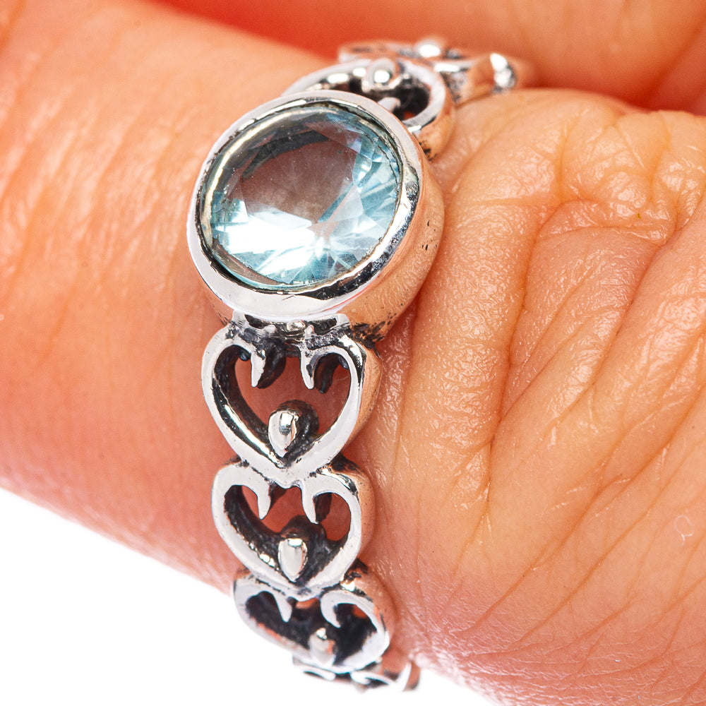 Blue Topaz Dainty Ring Size 8 (925 Sterling Silver) R145892