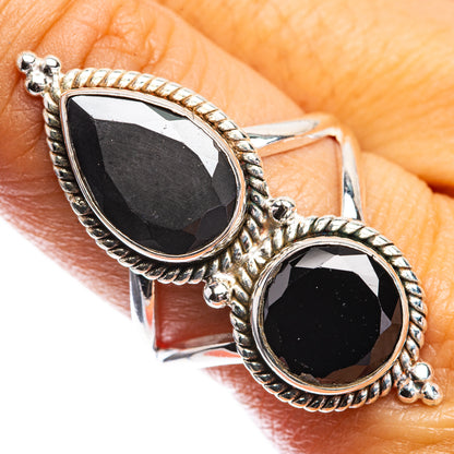 Large Black Onyx Ring Size 8.75 (925 Sterling Silver) R142520