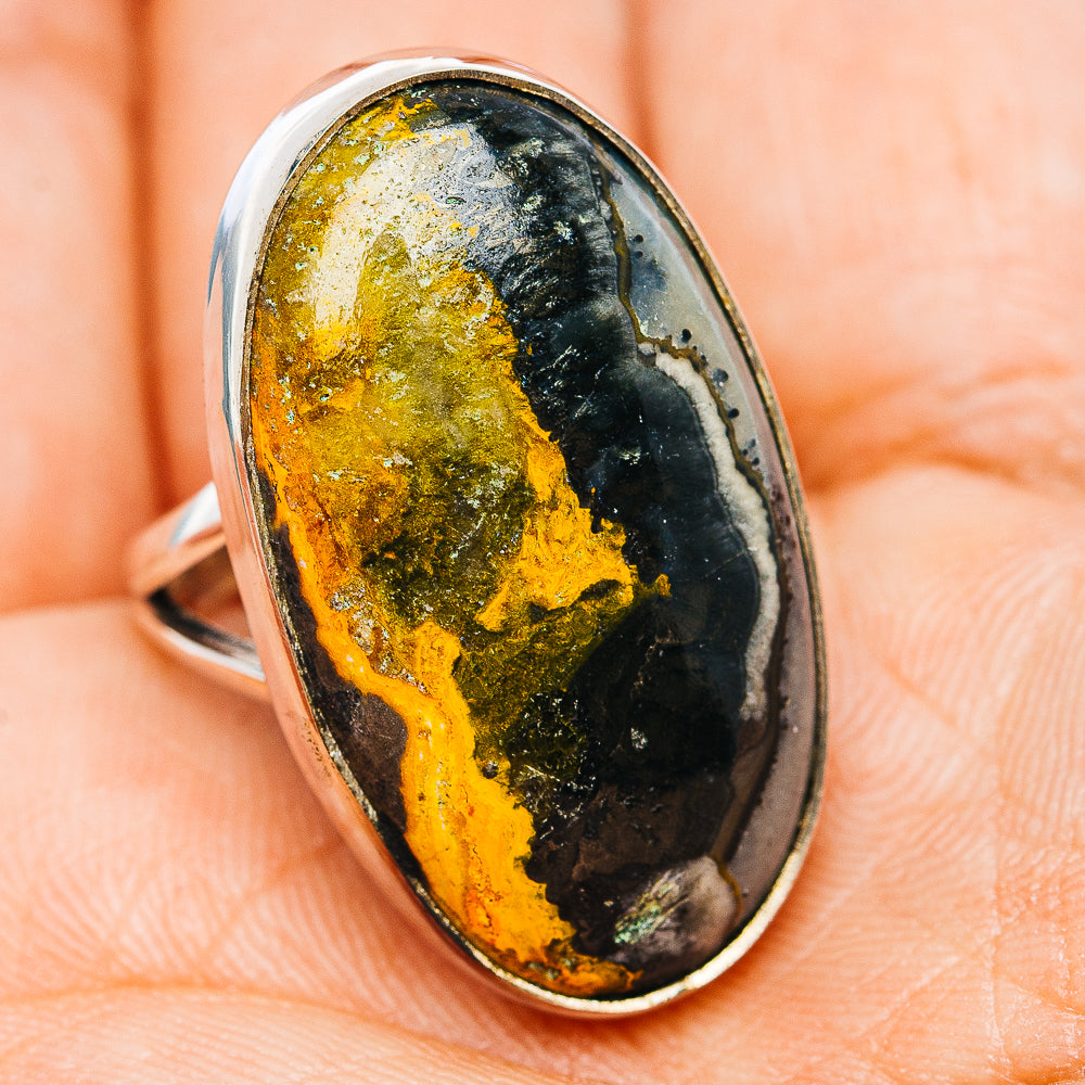 Premium Bumblebee Jasper Ring Size 7 (.925 Sterling Silver)