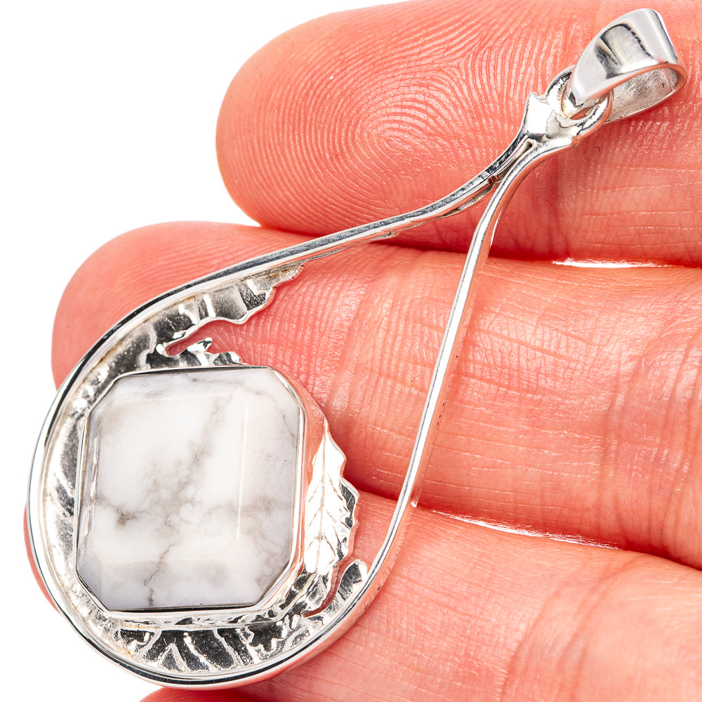 Asc Premium Howlite Pendant 2" (925 Sterling Silver) P42282