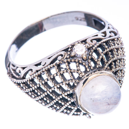 Rainbow Moonstone Ring Size 7 (925 Sterling Silver) R2815