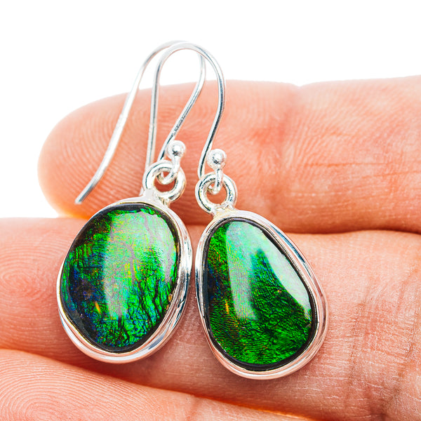 Premium Canadian Ammolite Earrings 1 1/4" (.925 Sterling Silver)
