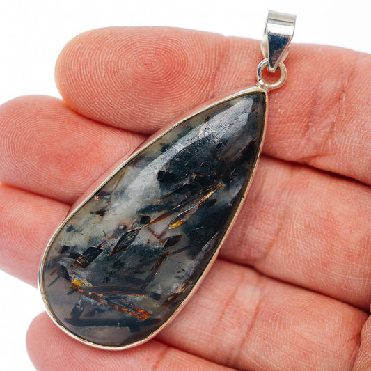 Premium Astrophyllite Pendant 2 3/8" (.925 Sterling Silver)