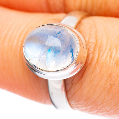 Rainbow Moonstone Ring Size 7.75 (925 Sterling Silver) R3783