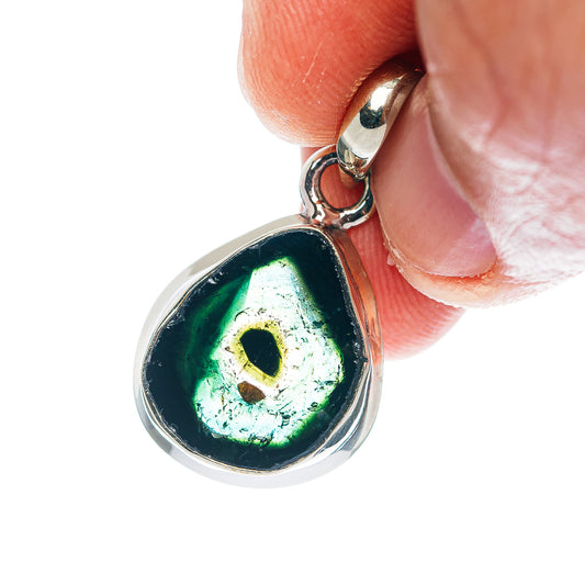 Watermelon Tourmaline Pendant 1 1/8" (German Silver)