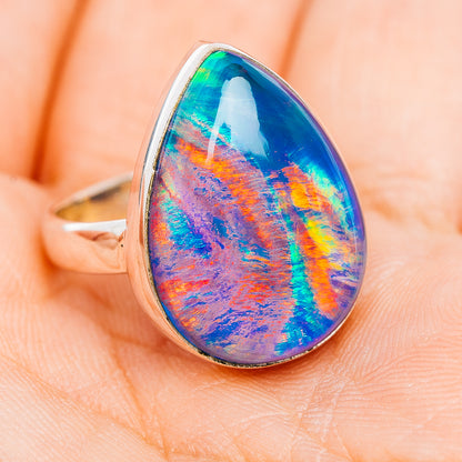 Aurora Opal Ring Size 8.75 (.925 Sterling Silver)