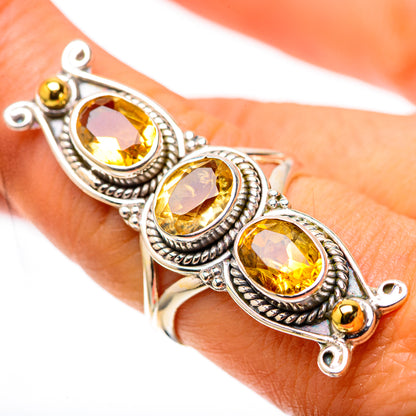 Large Faceted Citrine Ring Size 8 (925 Sterling Silver) RING138634