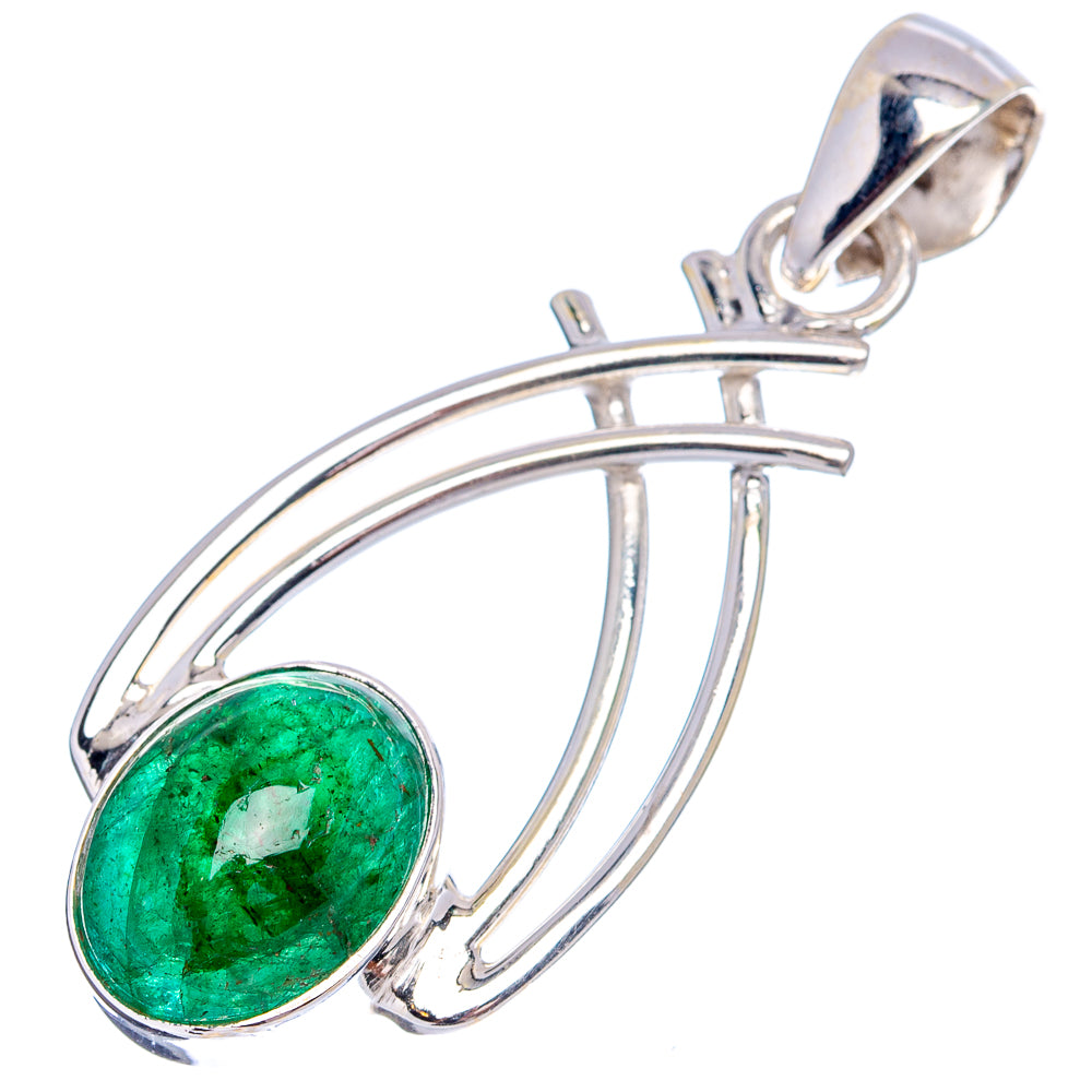 Premium Zambian Emerald Pendant 1 5/8" (.925 Sterling Silver)