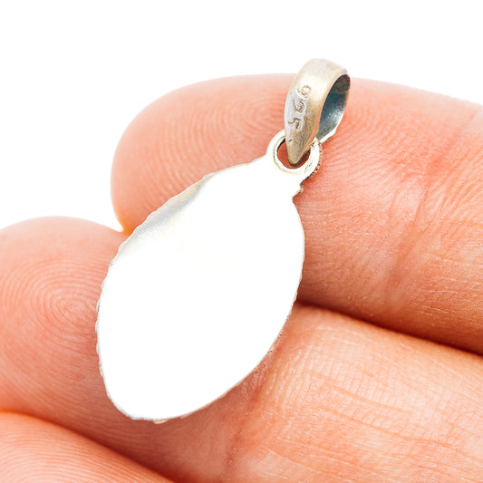 Teardrop sterling silver pendant back with loop bail for chain