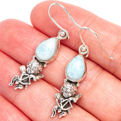 Larimar Earrings 1 5/8" (925 Sterling Silver) E433213