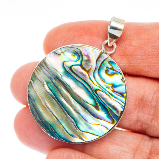 Premium Abalone Shell Pendant 1 5/8" (.925 Sterling Silver)