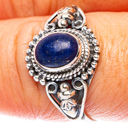 Lapis Lazuli Dainty Ring Size 8 (925 Sterling Silver) R5095