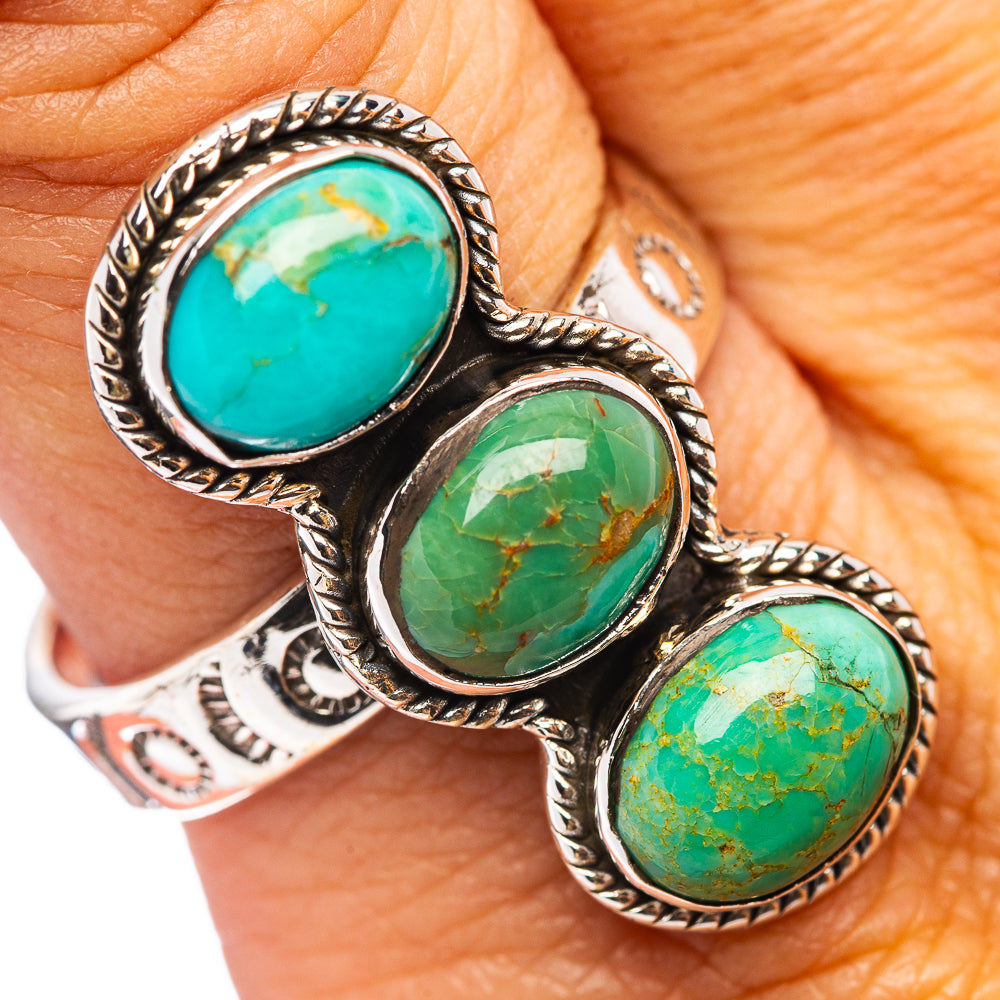 Exclusive Mohave Turquoise Ring Size 9 Adjustable (.925 Sterling Silver)