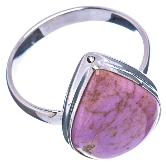 Sterling silver ring with purple phosphosiderite oval cabochon, open band view