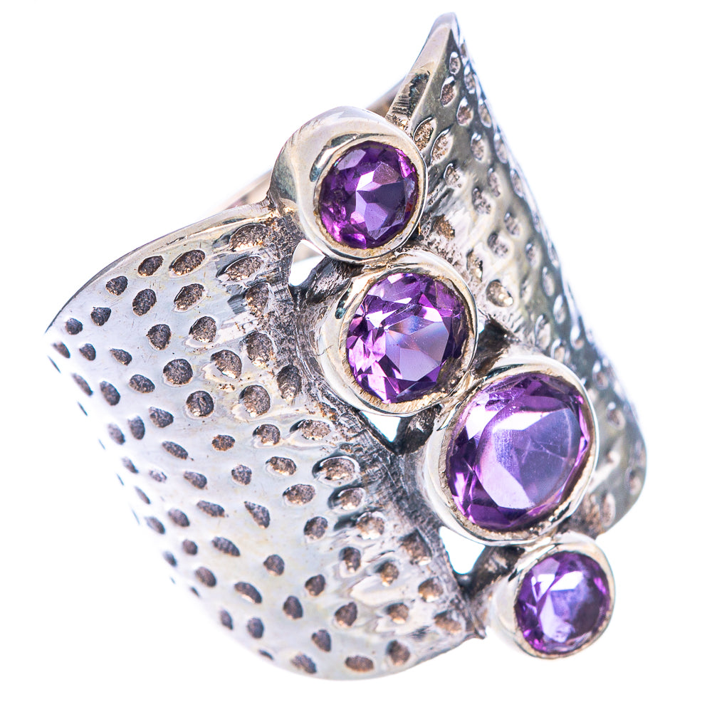 Faceted Amethyst Ring Size 6.75 (925 Sterling Silver) R1460