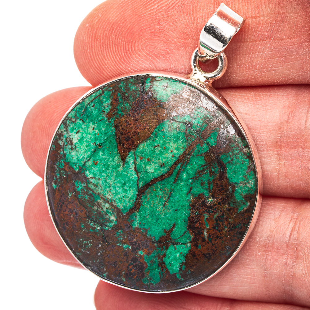 Cuprite Chrysocolla Pendant 1 3/4" (.925 Sterling Silver)