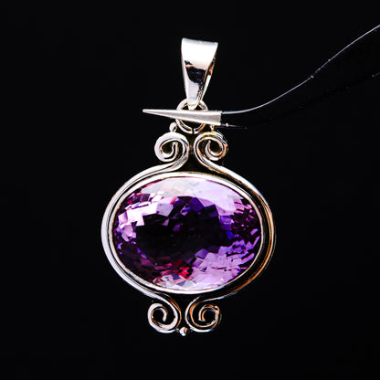18.62ct Faceted Brazilian Amethyst Pendant 1 5/8" (.925 Sterling Silver)