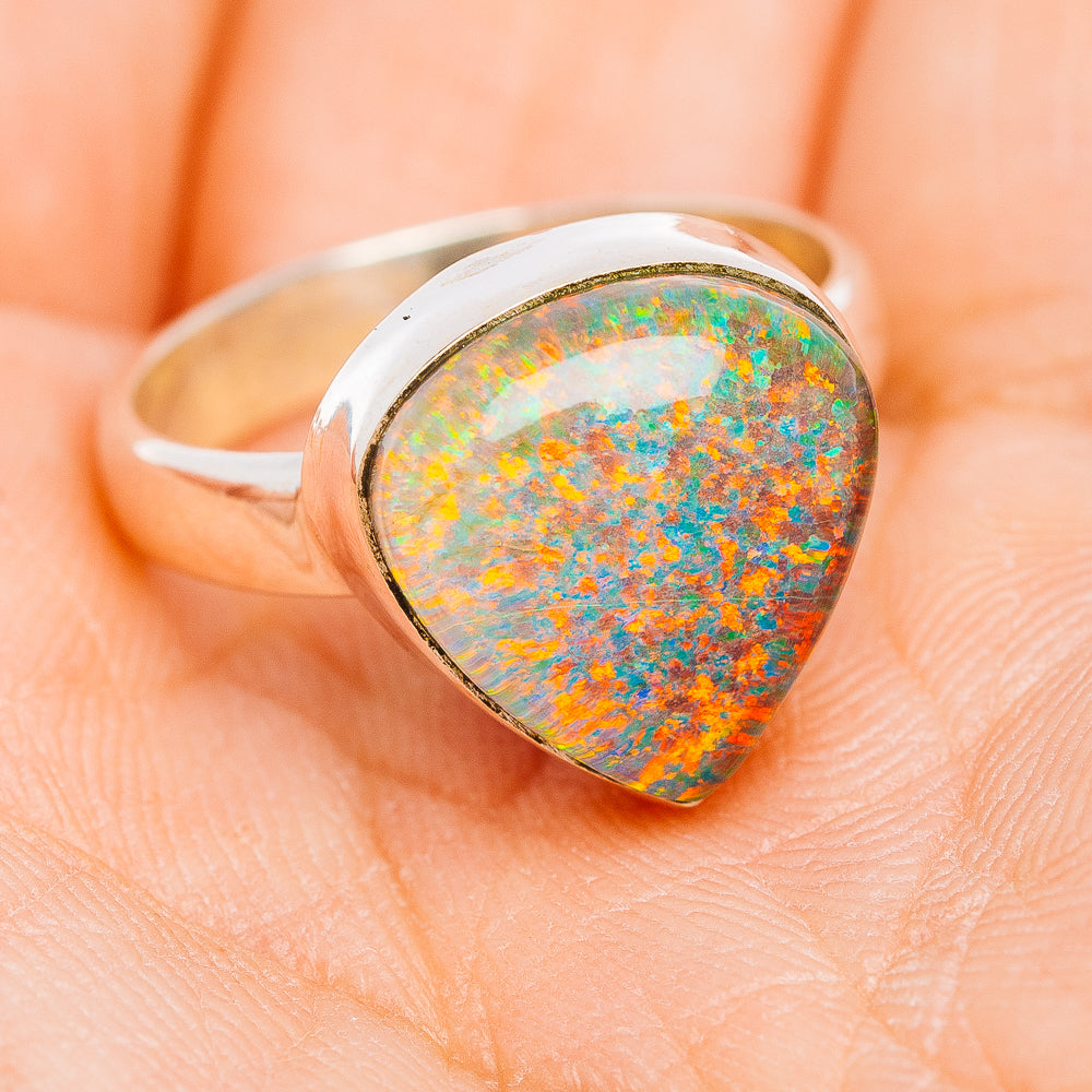 Sterling Opal Ring Size 6.75 (.925 Sterling Silver)
