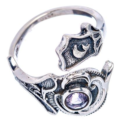 Amethyst Dainty Ring Size 6 Adjustable (.925 Sterling Silver)