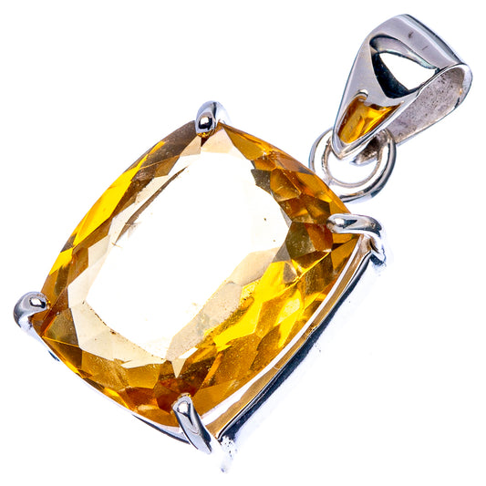 Faceted Citrine Pendant 1" (925 Sterling Silver) P42992