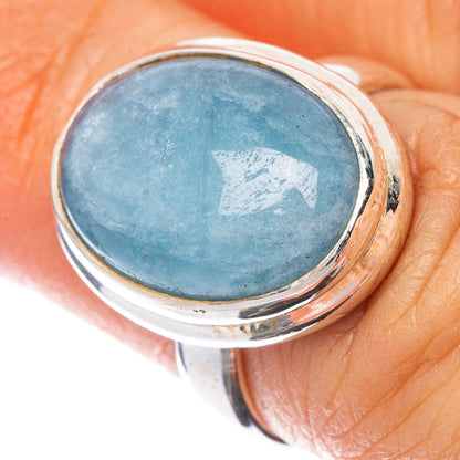 Natural Aquamarine Ring Size 5.75 (925 Sterling Silver) R1534