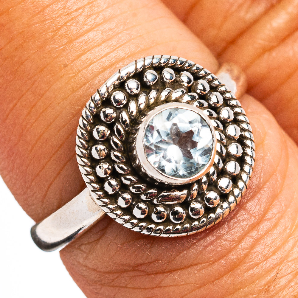 Blue Topaz Ring Size 7 (.925 Sterling Silver)