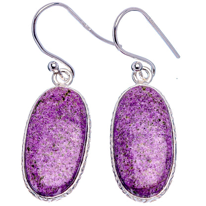 Stichtite Earrings 1 1/2" (.925 Sterling Silver)