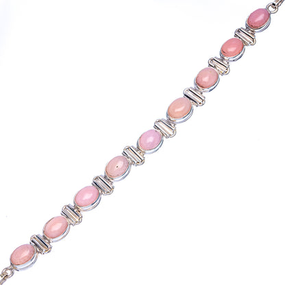 Pink Opal Bracelets 6 3/8 To 8 1/8" (925 Sterling Silver) B90371