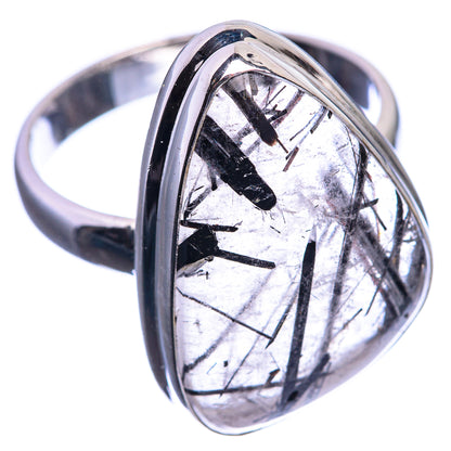 Tourmalinated Quartz 925 Sterling Silver Ring Size 8