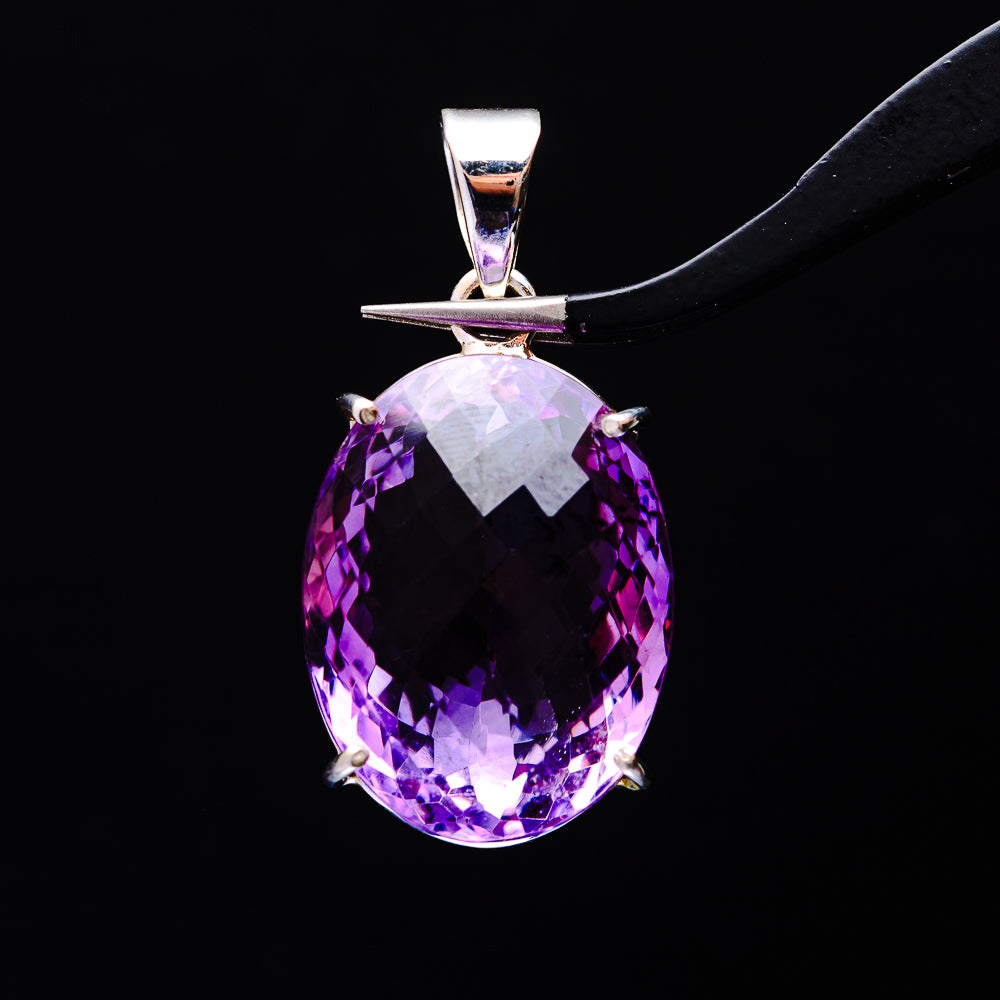 30.45ct Faceted Brazilian Amethyst Pendant 1 1/2" (.925 Sterling Silver)