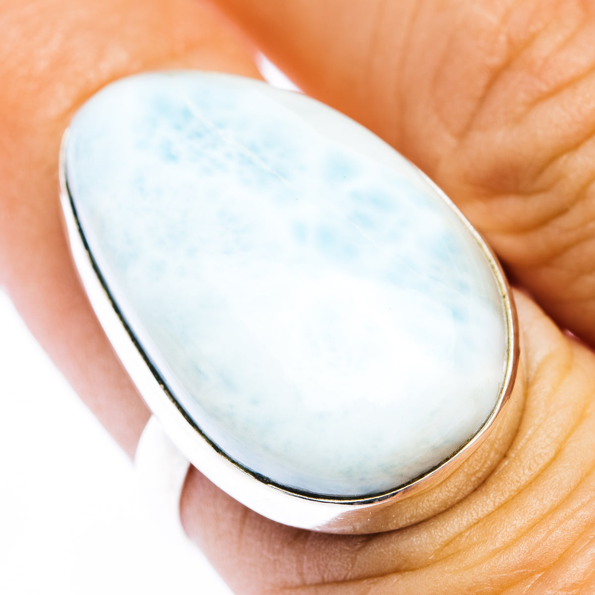 Larimar Ring Size 8 (.925 Sterling Silver)
