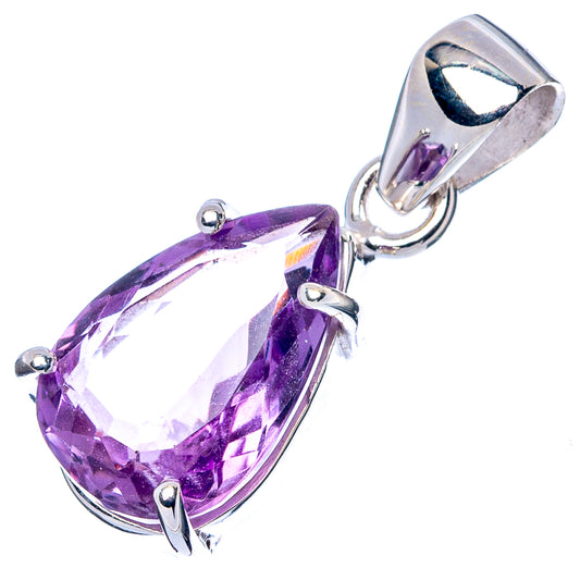 Faceted Amethyst Pendant 1 1/8" (925 Sterling Silver) P43006