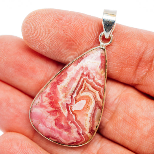 Premium Rhodochrosite Pendant 1 3/4" (.925 Sterling Silver)
