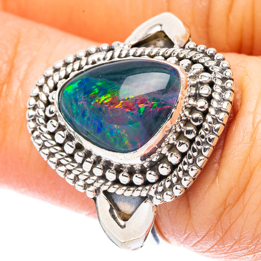 Rare Triple Opal Ring Size 6.5 (925 Sterling Silver) R4295