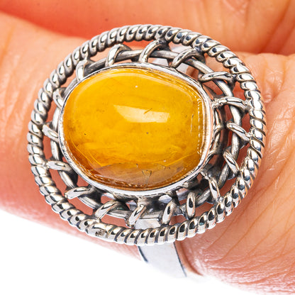 Amber Ring Size 6.75 (925 Sterling Silver) R2955