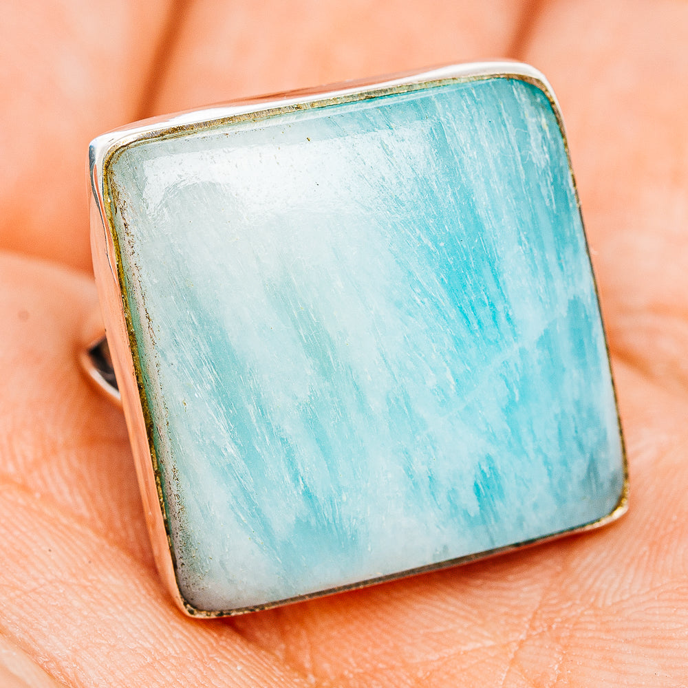 Premium Blue Aragonite Ring Size 9.75 (.925 Sterling Silver)