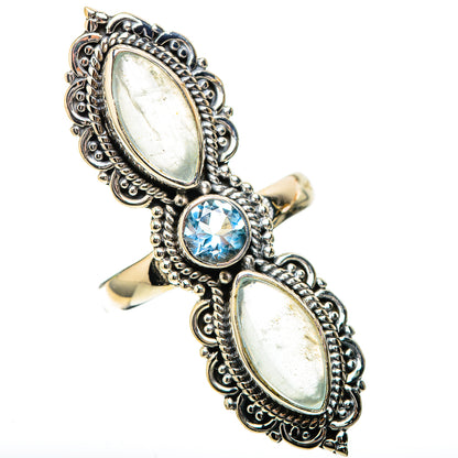 Large Natural Aquamarine, Blue Topaz Ring Size 7 (925 Sterling Silver) RING138031