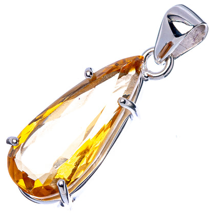 Faceted Citrine Pendant 1 1/4" (925 Sterling Silver) P43009