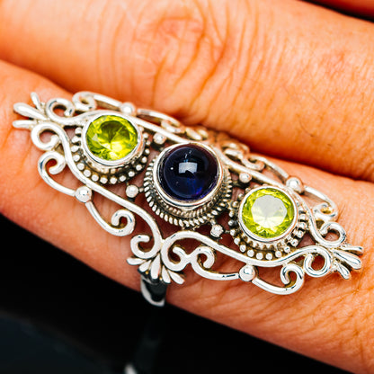 Premium Iolite, Peridot Ring (.925 Sterling Silver)
