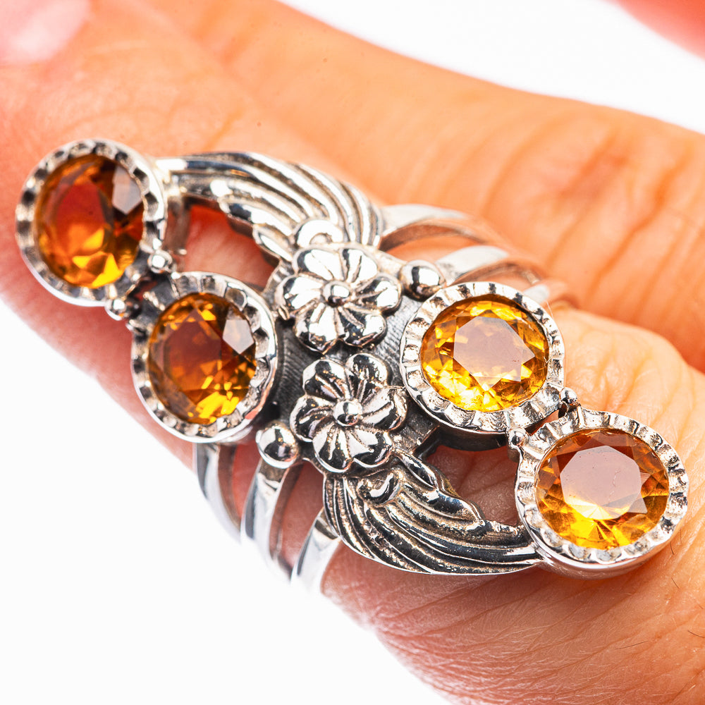 Faceted Citrine Ring Size 6 (925 Sterling Silver) R141928
