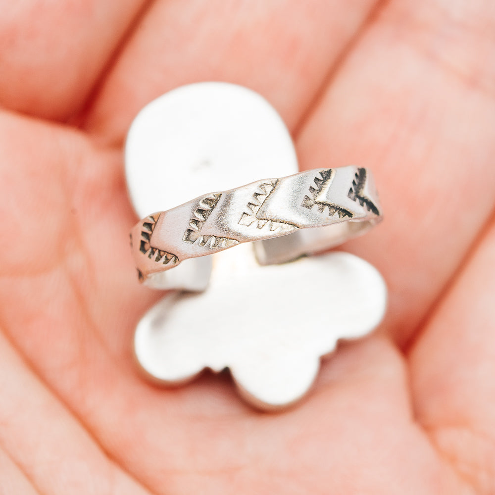 Exclusive Sierra Bella Turquoise, White Buffalo Turquoise Ring Size 7 Adjustable (.925 Sterling Silver)
