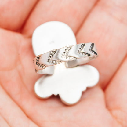 Exclusive Sierra Bella Turquoise, White Buffalo Turquoise Ring Size 7 Adjustable (.925 Sterling Silver)
