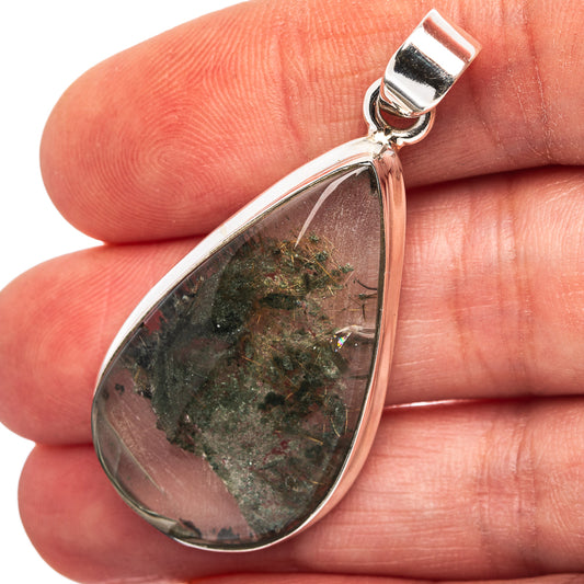 Garden Quartz Pendant 1 7/8" (.925 Sterling Silver)
