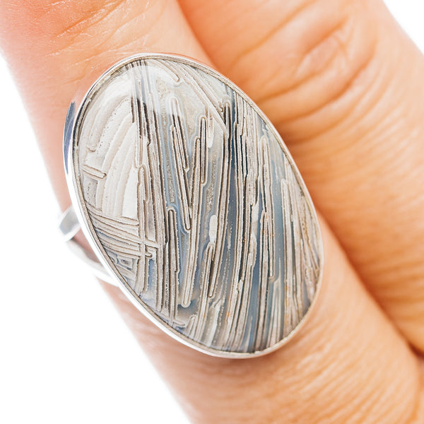 Premium Mexican Lattice Agate Ring Size 7.5 (.925 Sterling Silver)