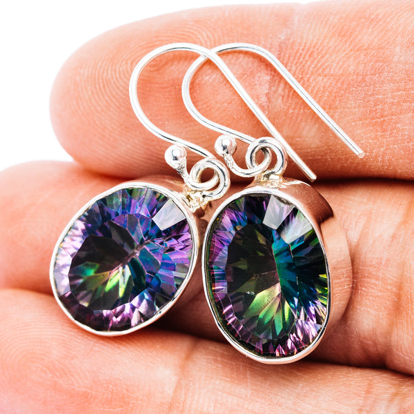 Premium 30ct Mystic Topaz Earrings 1 3/8" (.925 Sterling Silver)